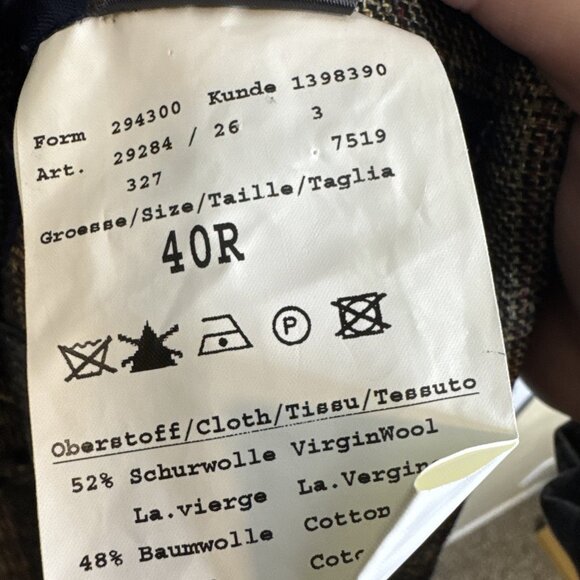 Bugatti Made In Germany Wool Plaid Casual Blazer Brown Tan Check Men 40 - Picture 11 of 11